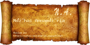 Néhai Annamária névjegykártya